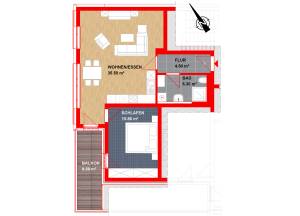 Grundriss // Wohnung im Neubau // 2-Raum-Wohnung // 3x verfügbar // 2., 3. und 4. Etage