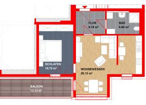 Grundriss // Wohnung im Neubau // 2-Raum-Wohnung // 3x verfügbar // 2., 3. und 4. Etage
